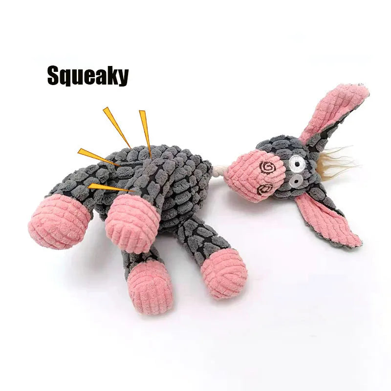 Fun Pet Donkey Shape Corduroy Chew Toy