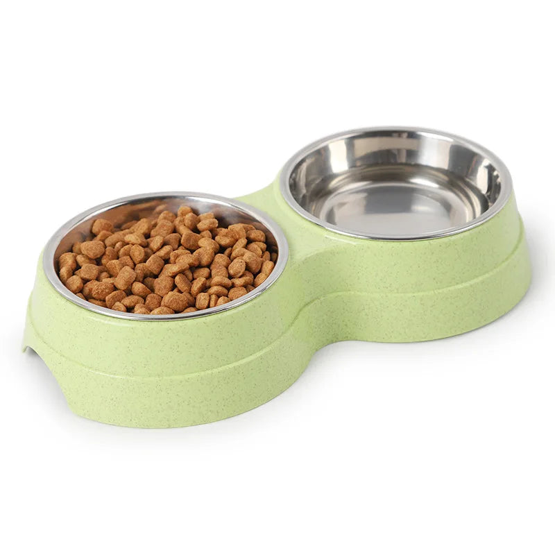 Double Pet Stainless Steel Bowls