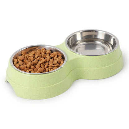 Double Pet Stainless Steel Bowls