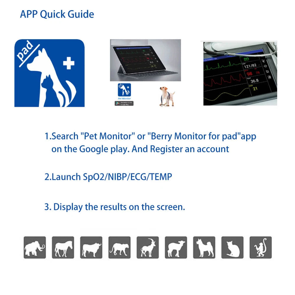 Bluetooth Handheld Pet Blood Pressure Monitor