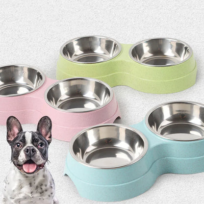 Double Pet Stainless Steel Bowls