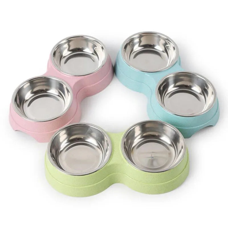 Double Pet Stainless Steel Bowls