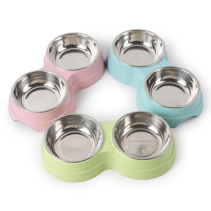 Double Pet Stainless Steel Bowls