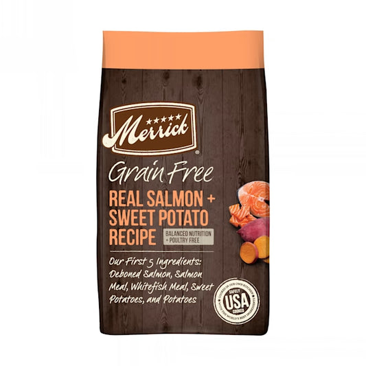 Merrick Grain Free Real Salmon & Sweet Potato Recipe Dry Dog Food, 10 lbs.