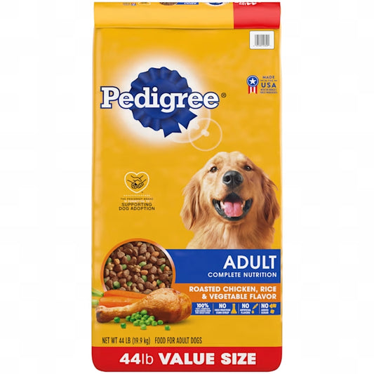 Pedigree Complete Nutrition Roasted Chicken Rice & Vegetable Flavor Kibble Adult Dry Dog Food, 44 lbs.