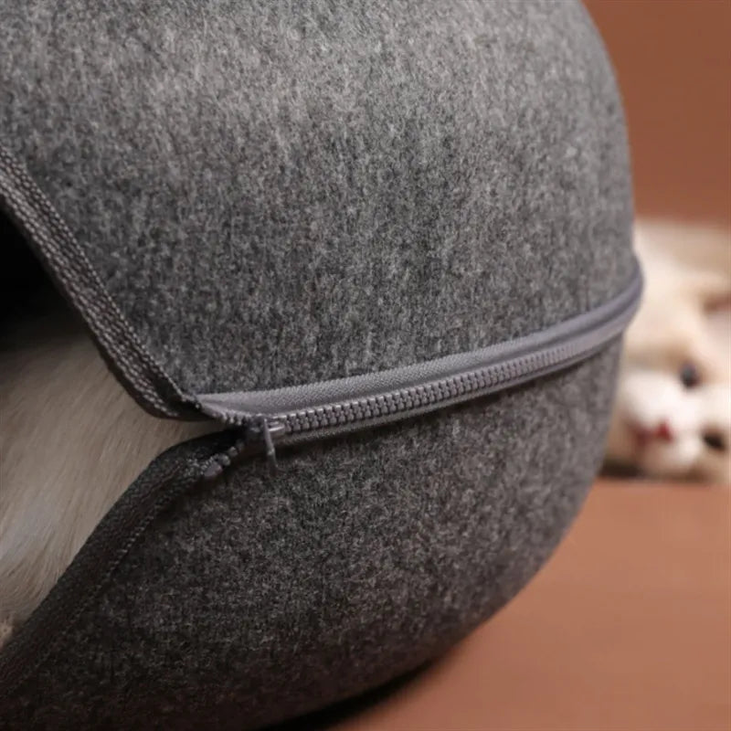 Dual-use Donut Cat Tunnel Bed