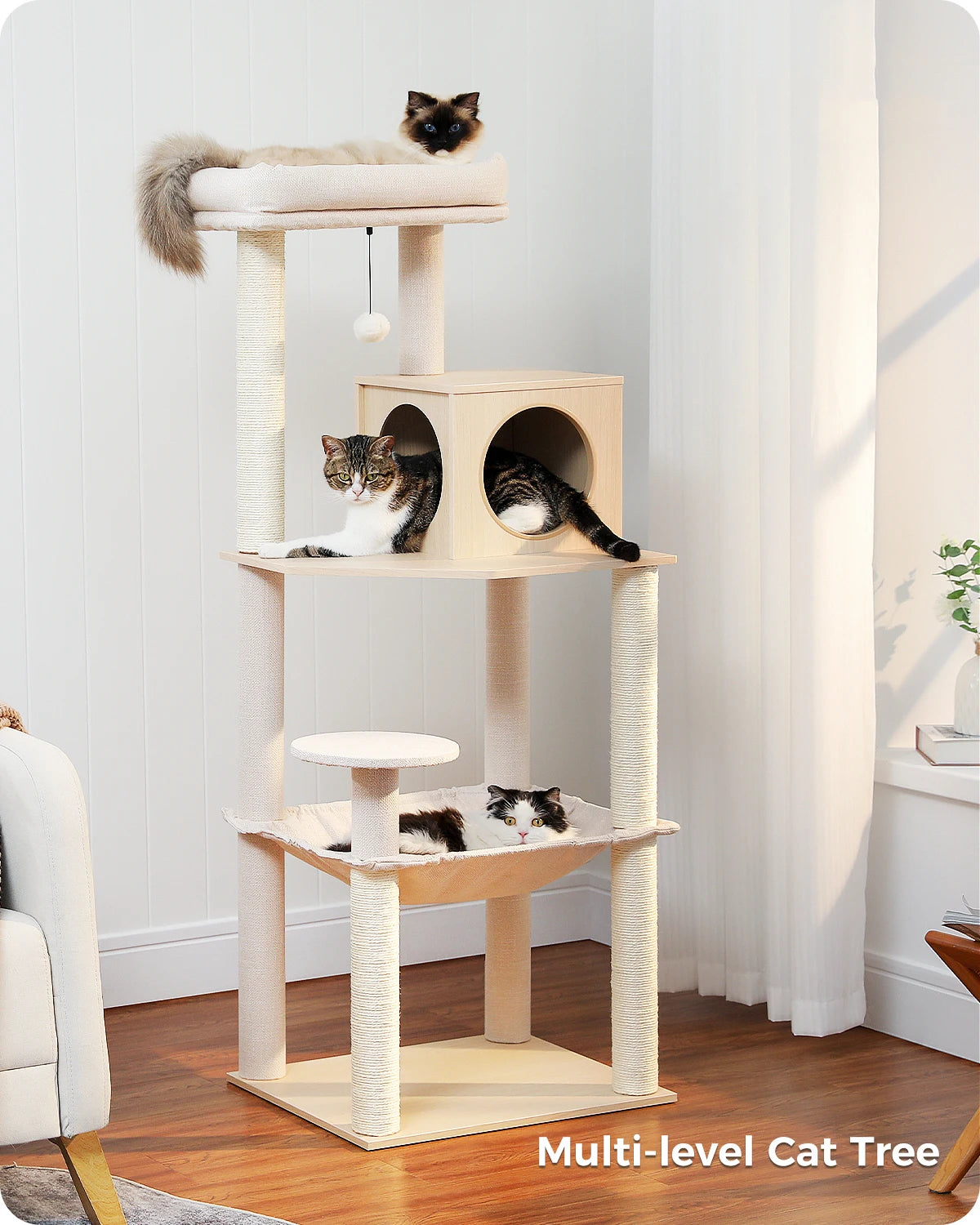 Multi-Level Cat Tree Tower with Scratcher