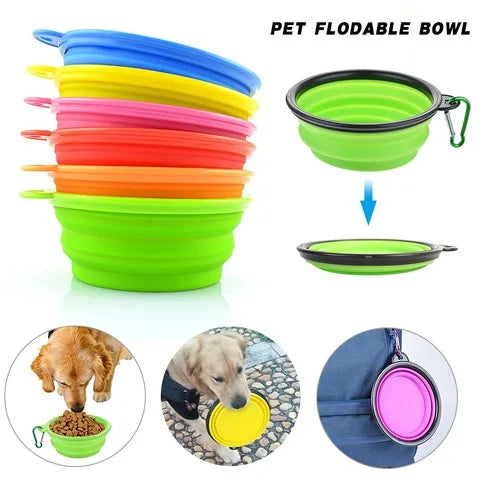 Pet Dog Folding Silicone Bowl