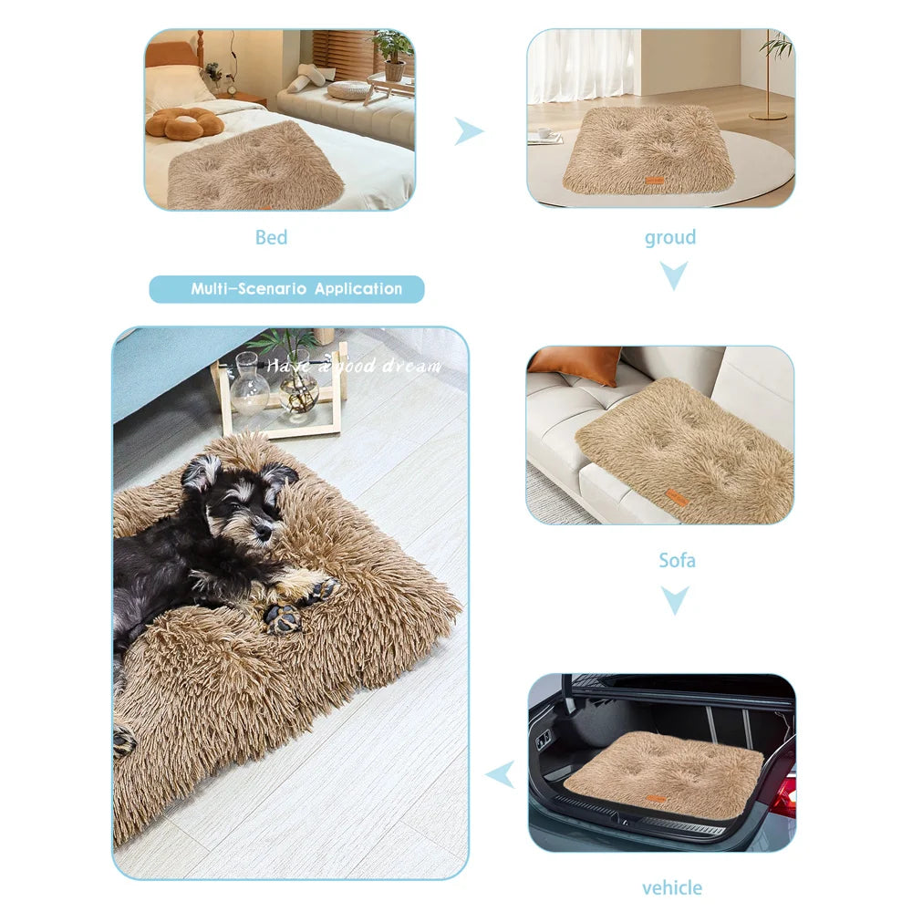 Washable Plush Pet Crate Bed For Dogs
