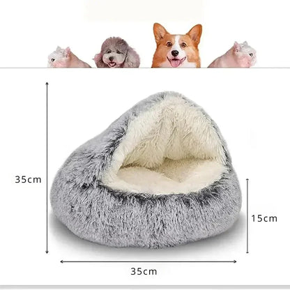 Long Soft Plush Round Cat Bed