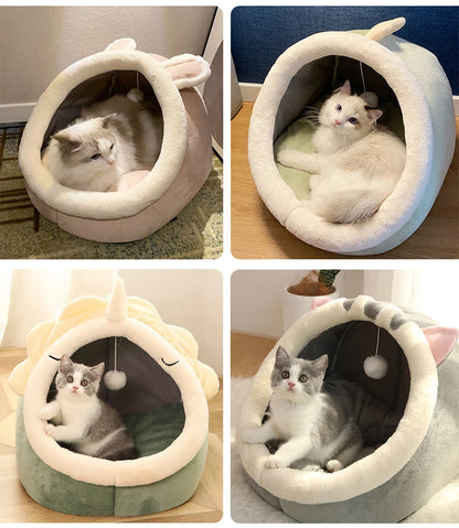 Deep Sleep Washable Cartoon Cat Bed