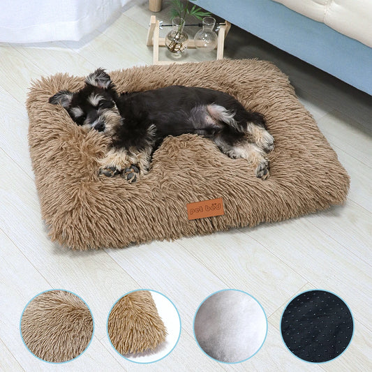 Washable Plush Pet Crate Bed For Dogs