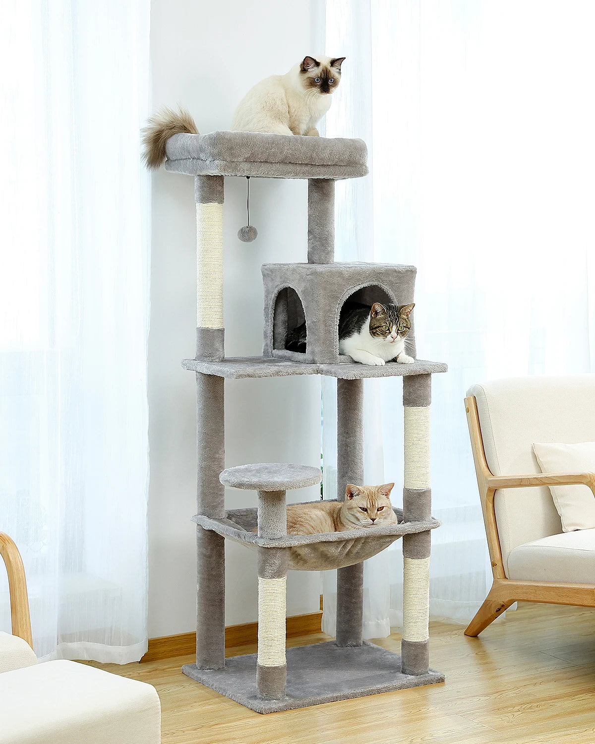 Multi-Level Cat Tree Tower with Scratcher