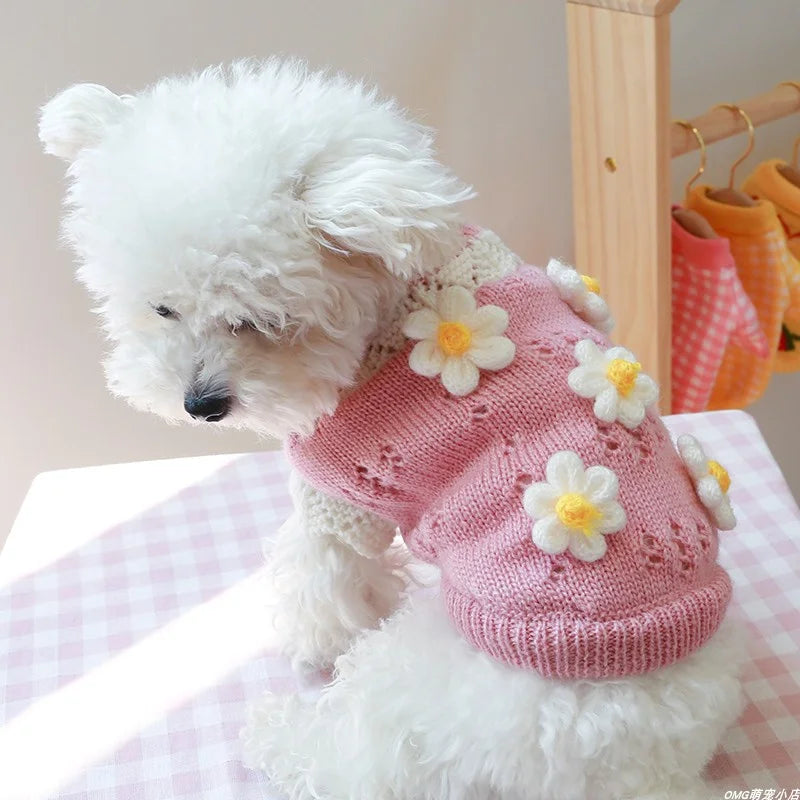3D Flower Knitwear Sweater For Dogs