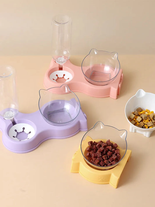 Pet Cat Food Bowl Automatic Feeder