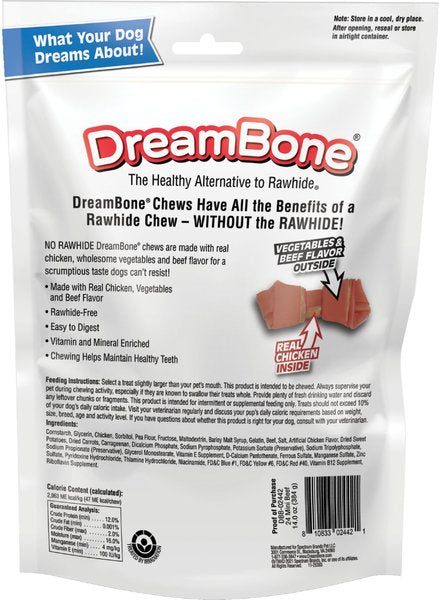 DreamBone Mini Beef Chew Bones Dog Treats