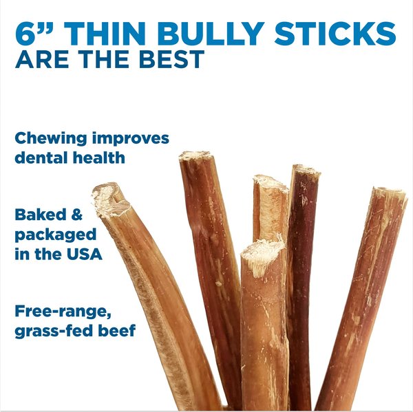 Best Bully Sticks Thin 6" Bully Sticks Dog Treats, 24 count