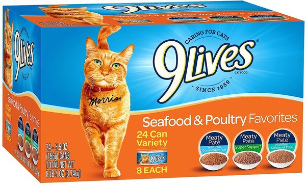 9 Lives Seafood & Poultry Favorites Variety Pack Canned Cat Food