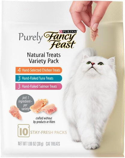 Purina Fancy Feast Purely Natural Chicken, Tuna & Salmon Variety Pack Soft Cat Treat