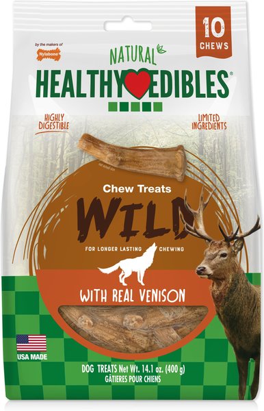 Nylabone Healthy Edibles WILD Antler Natural Long Lasting Venison Dog Chew Treats