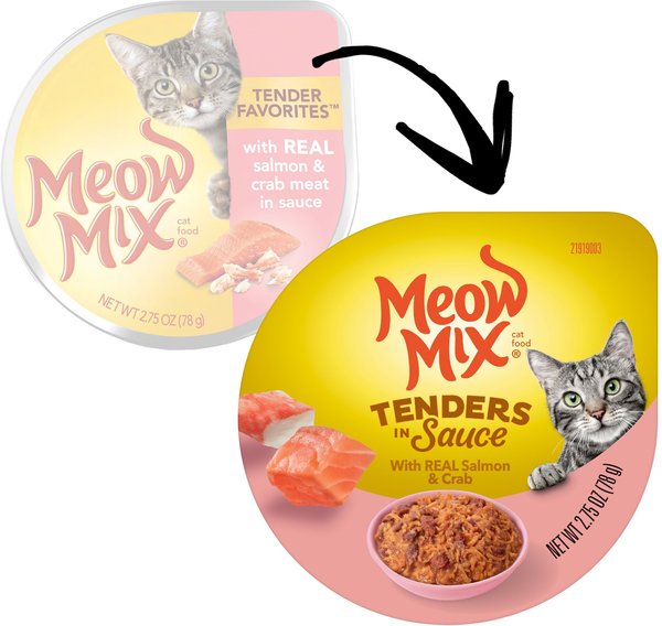 Meow Mix Tenders in Sauce with Real Salmon & Crab Wet Cat Food