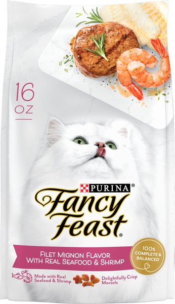 Fancy Feast Gourmet Filet Mignon Flavor with Real Seafood & Shrimp Dry Cat Food