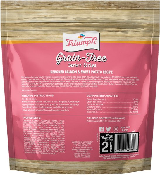 Triumph Salmon & Sweet Potato Recipe Grain-Free Jerky Dog Treats