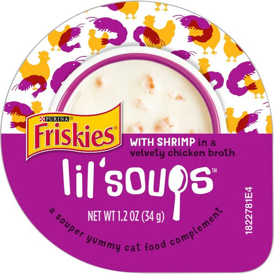 Friskies Lil' Soups with Shrimp in a Velvety Chicken Broth Lickable Cat Food Topper