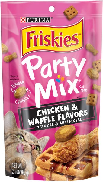 Friskies Party Mix Chicken & Waffles Flavors Crunchy Cat Treats