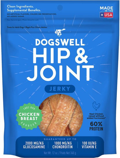 Dogswell Jerky Hip & Joint Chicken Recipe Grain-Free Dog Treats