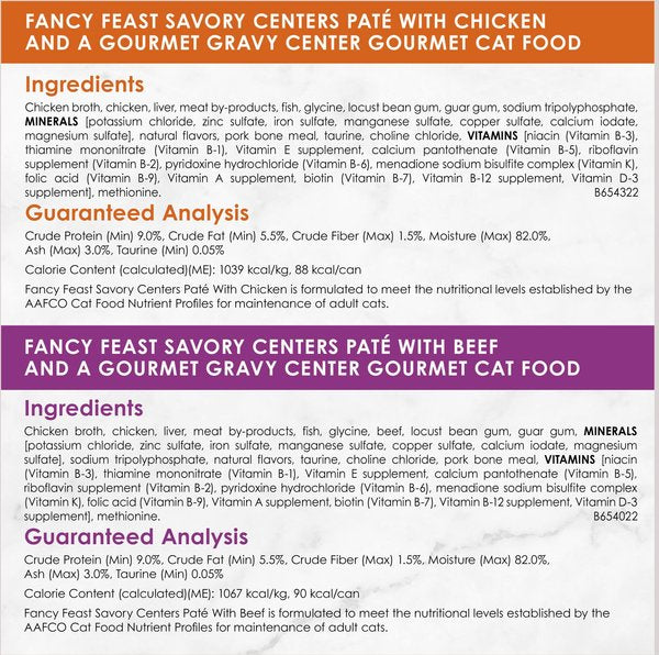 Fancy Feast Savory Centers Variety Pack Canned Cat Food, 3-oz, case of 24