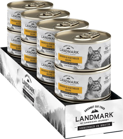 American Journey Landmark Chicken & Vegetables Recipe in Broth Grain-Free Canned Cat Food, 3-oz can, case of 12
