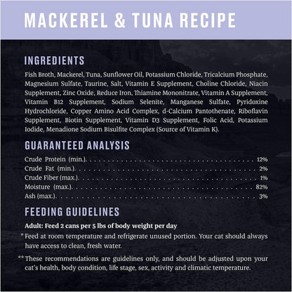 American Journey Landmark Mackerel & Tuna Recipe in Broth Grain-Free Canned Cat Food, 3-oz can, case of 12