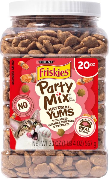 Friskies Party Mix Natural Yums with Real Salmon Cat Treats