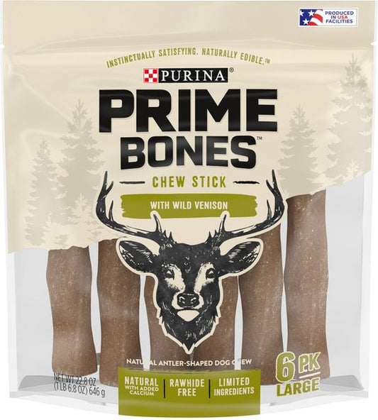Prime Bones Natural Large Chew Stick with Wild Venison Dog Treat