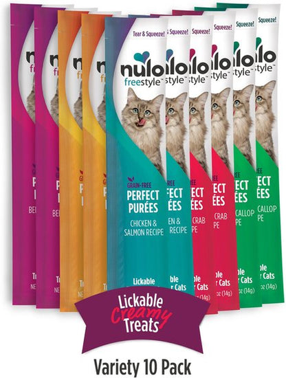 Nulo Freestyle Perfect Purees Variety Pack Grain-Free Lickable Cat Treats