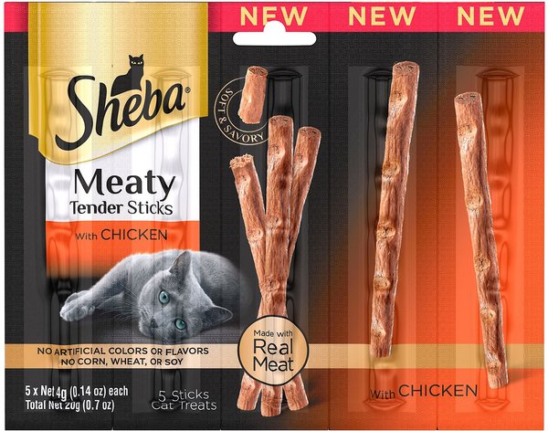Sheba Meaty Tender Sticks Chicken Flavor Soft Adult Cat Treats