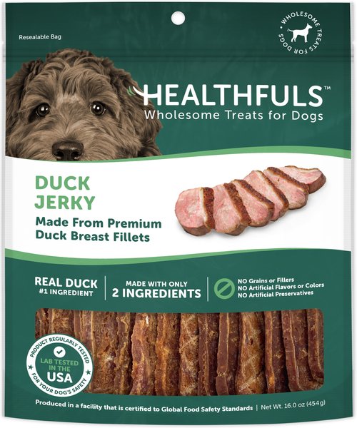 Healthfuls Duck Jerky Tenders Dog Treats, 1-lb bag