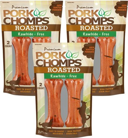 Premium Pork Chomps Roasted Pressed Bone Dog Treats