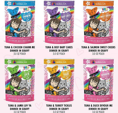 BFF Rainbow A Gogo Variety Pack Wet Cat Food Pouches, 3-oz, case of 12
