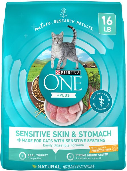 Purina ONE +Plus Sensitive Skin & Stomach Natural Adult Dry Cat Food