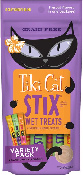 Tiki Cat Stix Variety Pouch Grain-Free Cat Treat, 6 count