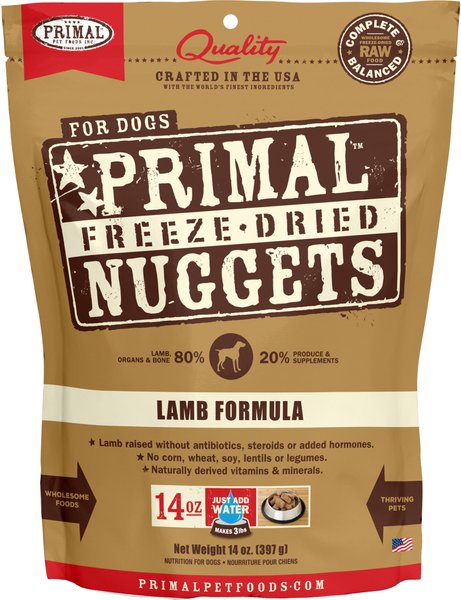Primal Lamb Formula Nuggets Grain-Free Raw Freeze-Dried Dog Food