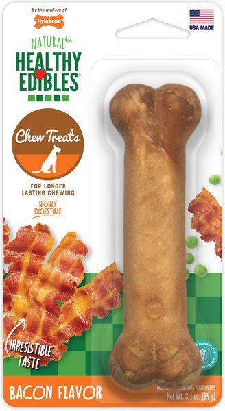 Nylabone Healthy Edibles All-Natural Long Lasting Bacon Dog Chew Treats