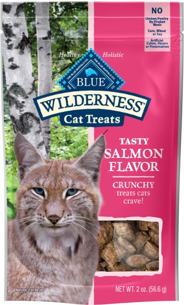 Bundle: Variety Pack - Blue Buffalo Wilderness Chicken & Trout Grain-Free Cat Treats, 2-oz bag, Chicken & Turkey, Chicken & Duck and Salmon Flavors