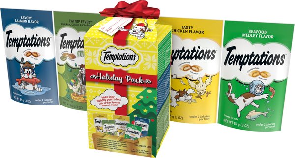 Temptations Holiday Variety Pack Adult Cat Treats, 3-oz pouch, case of 5