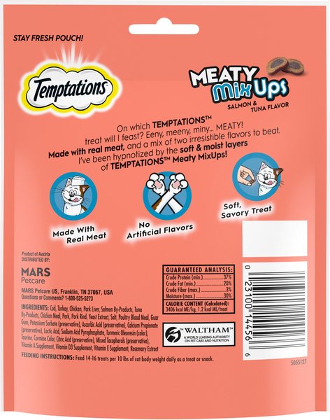 Temptations Meaty MixUps Salmon & Tuna Bites Soft & Chewy Cat Treats