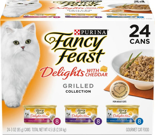 Fancy Feast Delights with Cheddar Grilled Variety Pack Canned Cat Food