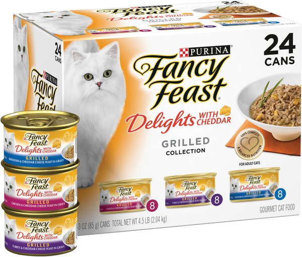 Fancy Feast Delights with Cheddar Grilled Variety Pack Canned Cat Food