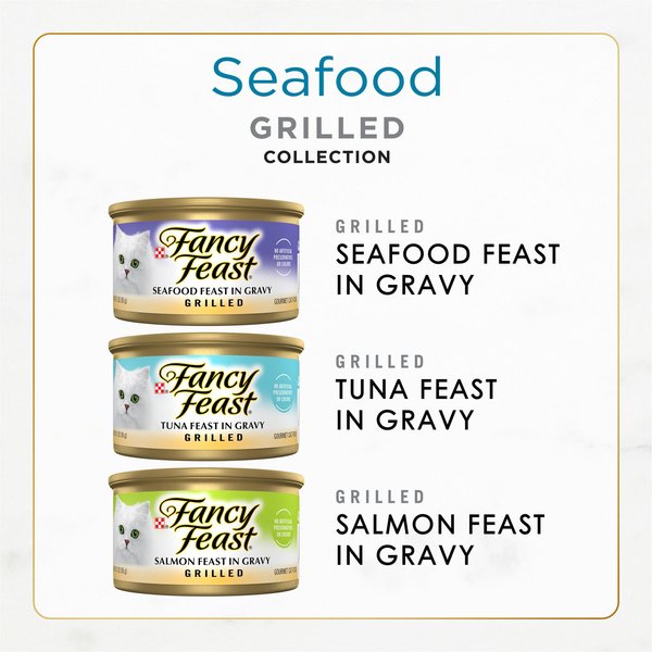 Fancy Feast Grilled Seafood Feast Variety Pack Canned Cat Food